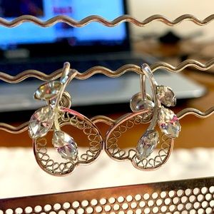 Star Art Heart and Crystal Earrings
